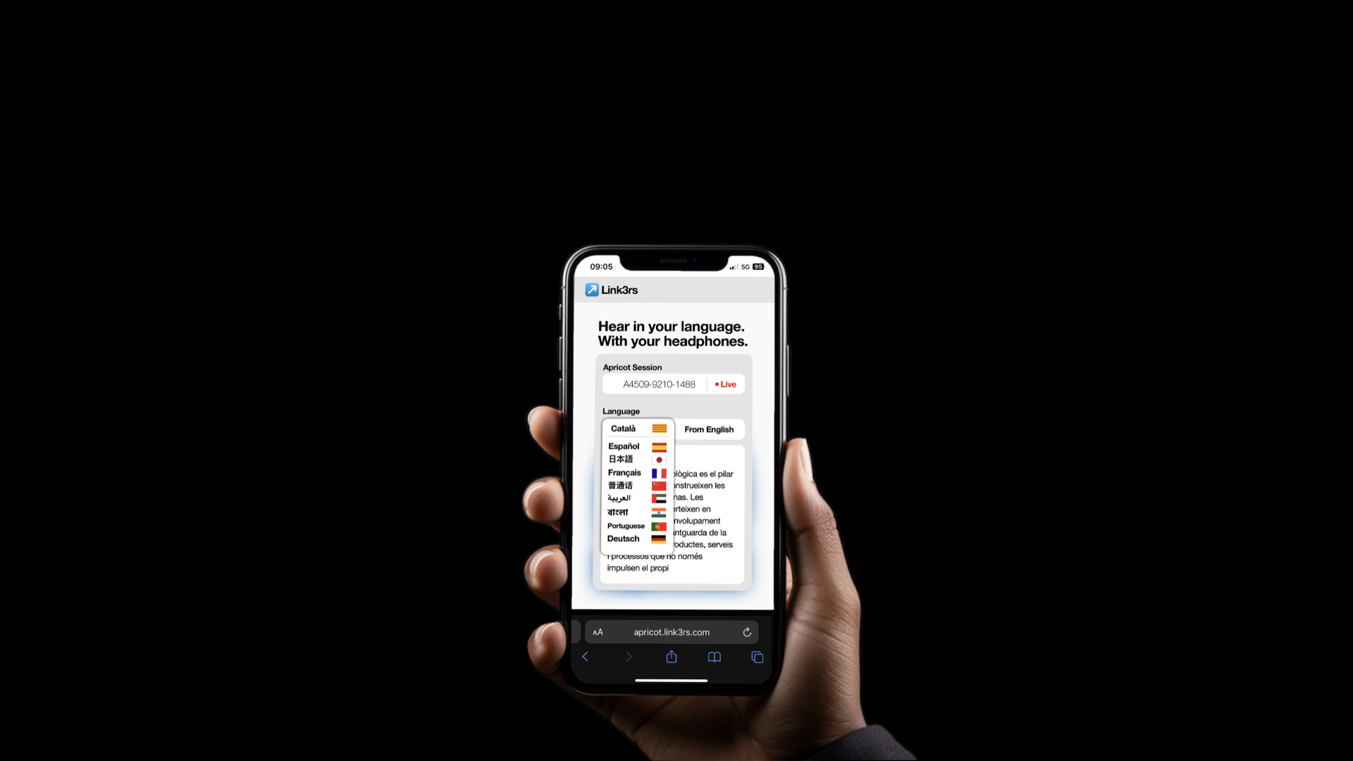 Hand holding a mobile